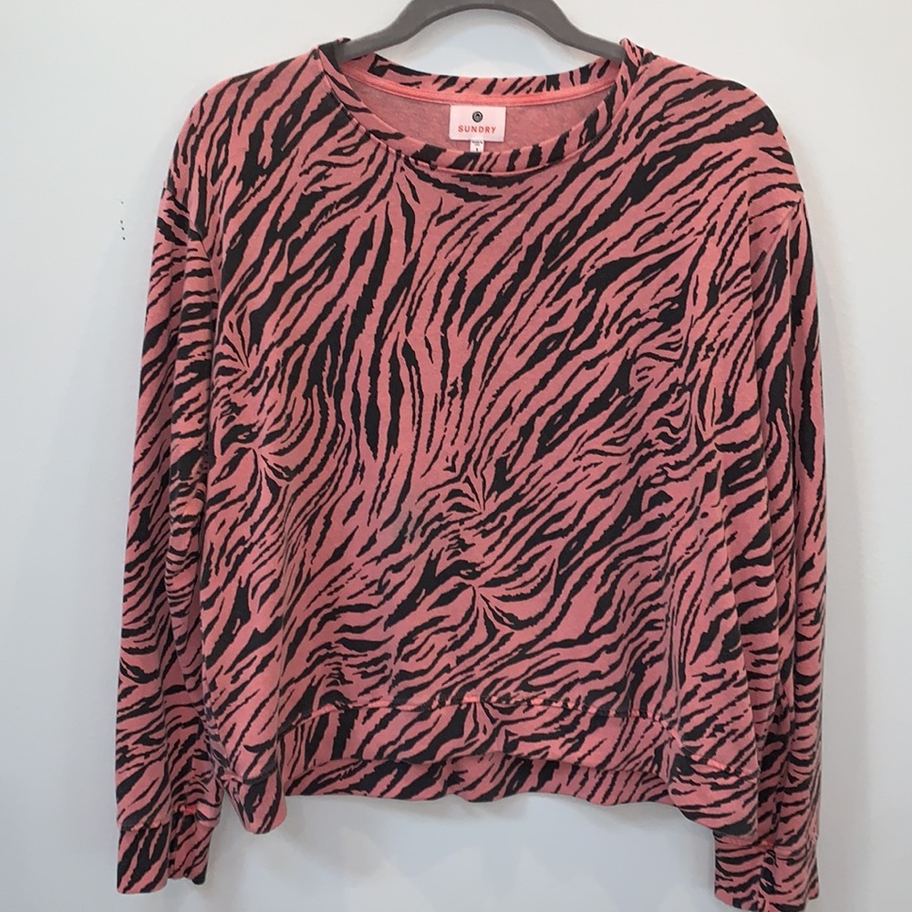 Sundry Zebra Print Sweatshirt in size 1/ Small